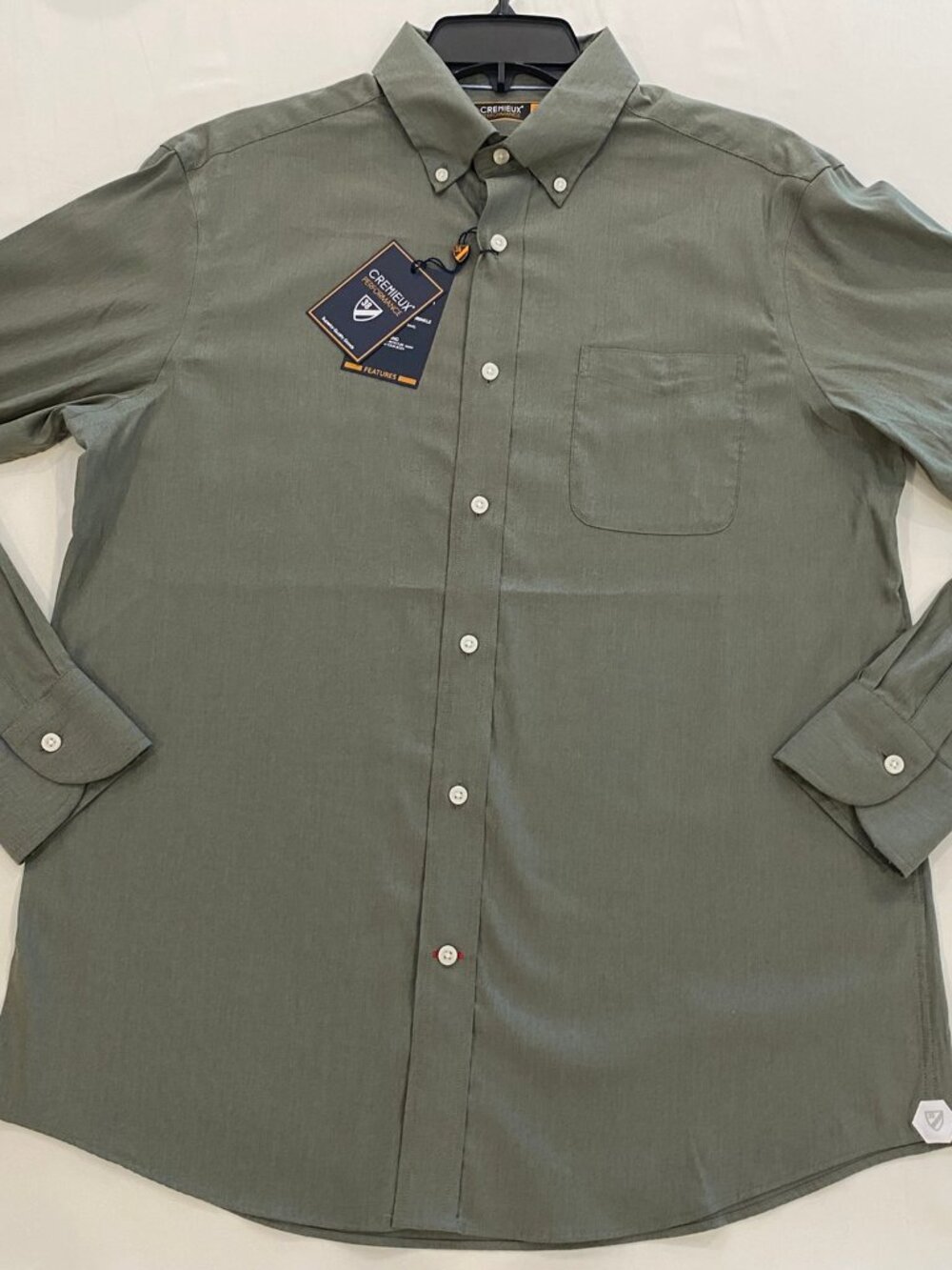 CREMIEUX Men's Performance Button Down Shirt NWT Medium M Green Stretch Supima